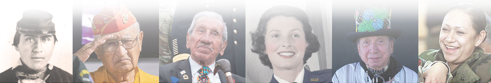 Portraits of Native American veterans